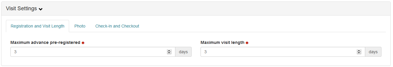 Registration and Visit Length Screenshot