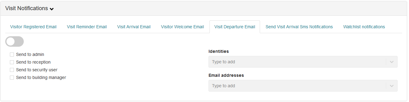 Visit Departure Email