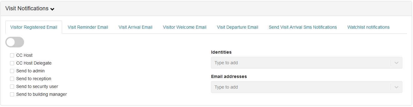 Visitor Registered Email